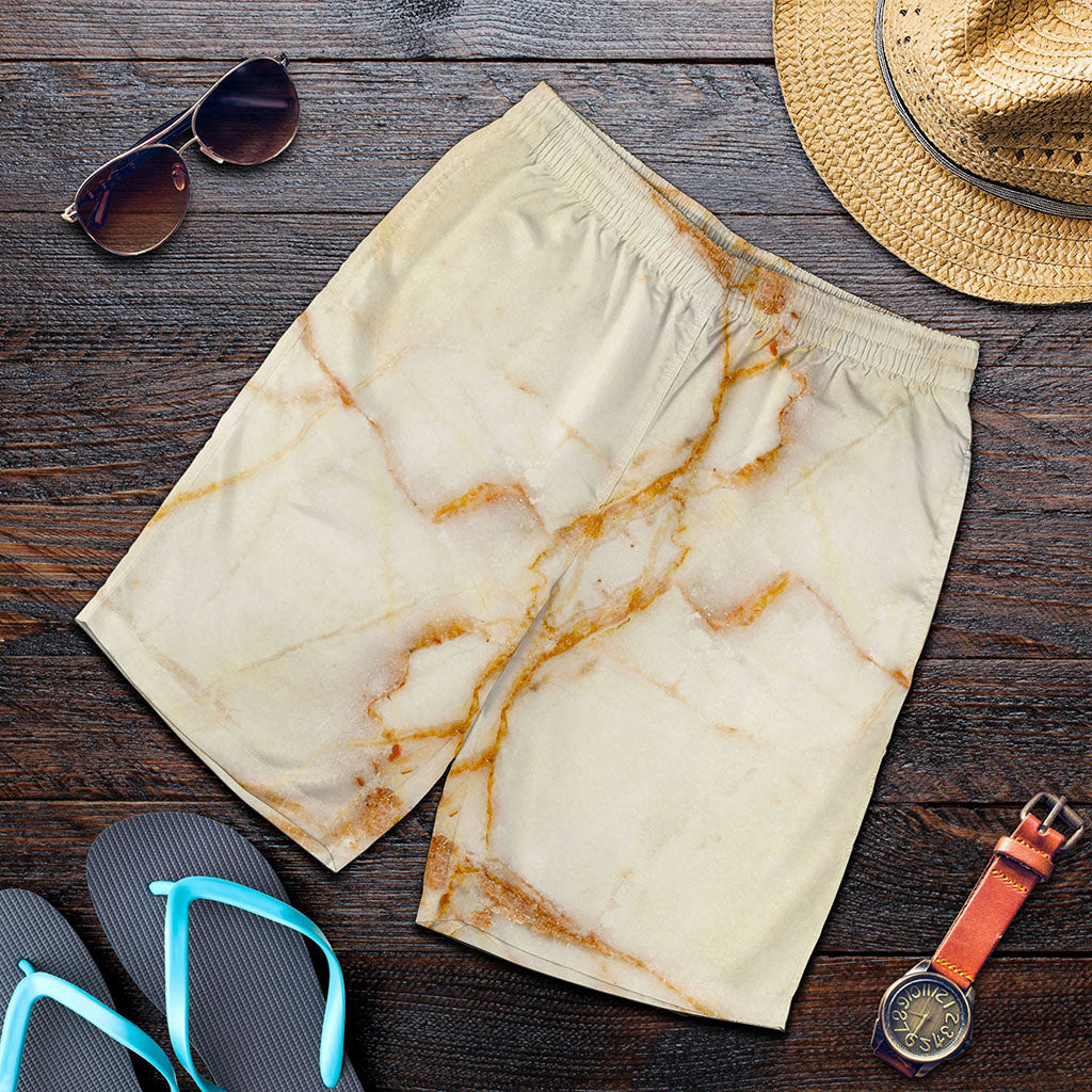 Sugar Brown Marble Print Men's Shorts