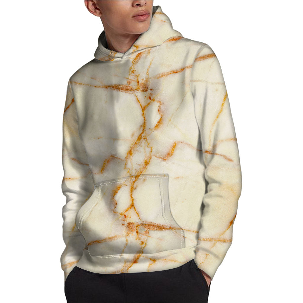 Sugar Brown Marble Print Pullover Hoodie