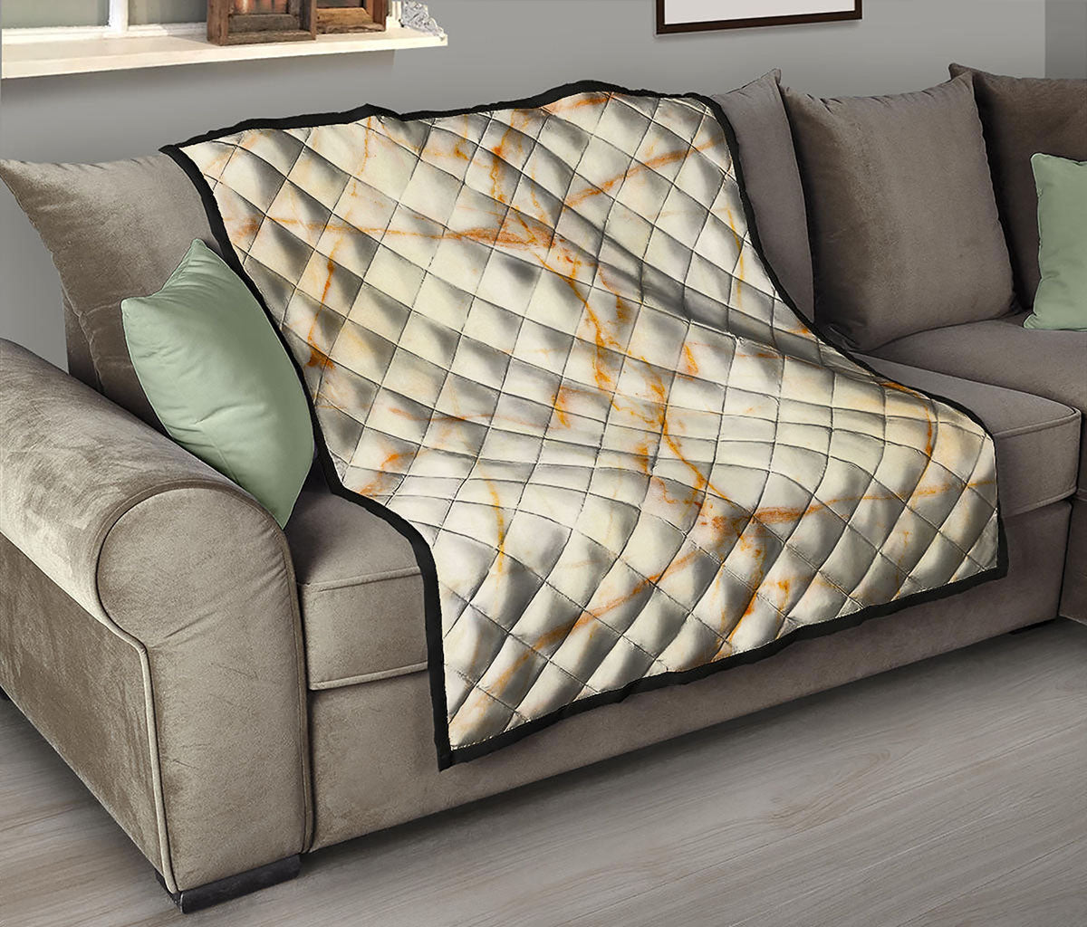 Sugar Brown Marble Print Quilt
