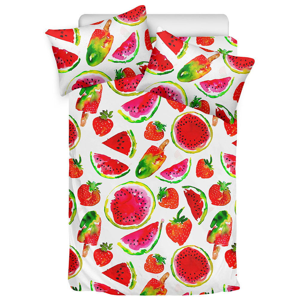 Summer Fruits Watermelon Pattern Print Duvet Cover Bedding Set