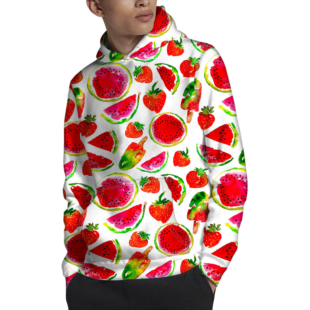 Summer Fruits Watermelon Pattern Print Pullover Hoodie