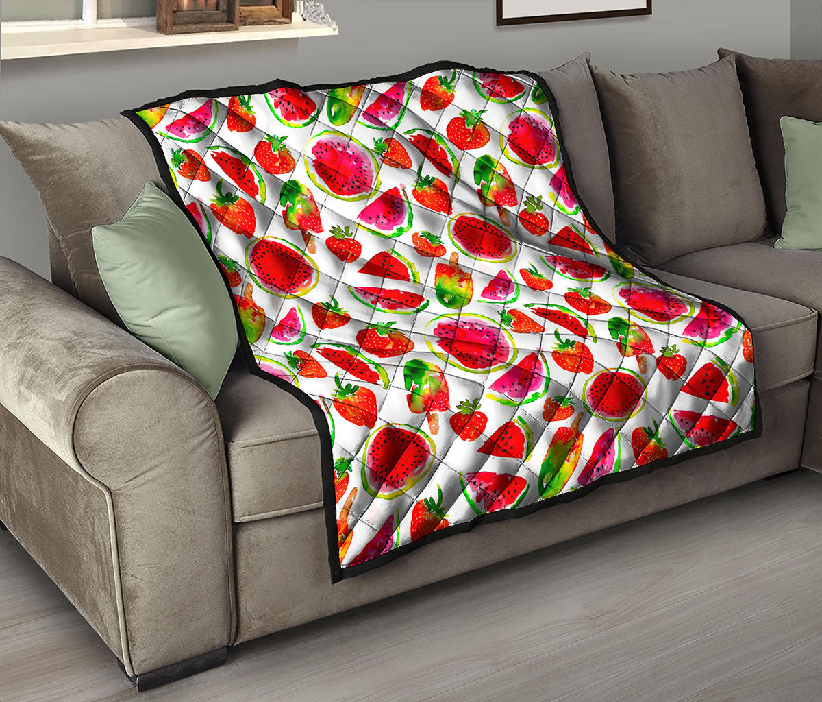 Summer Fruits Watermelon Pattern Print Quilt