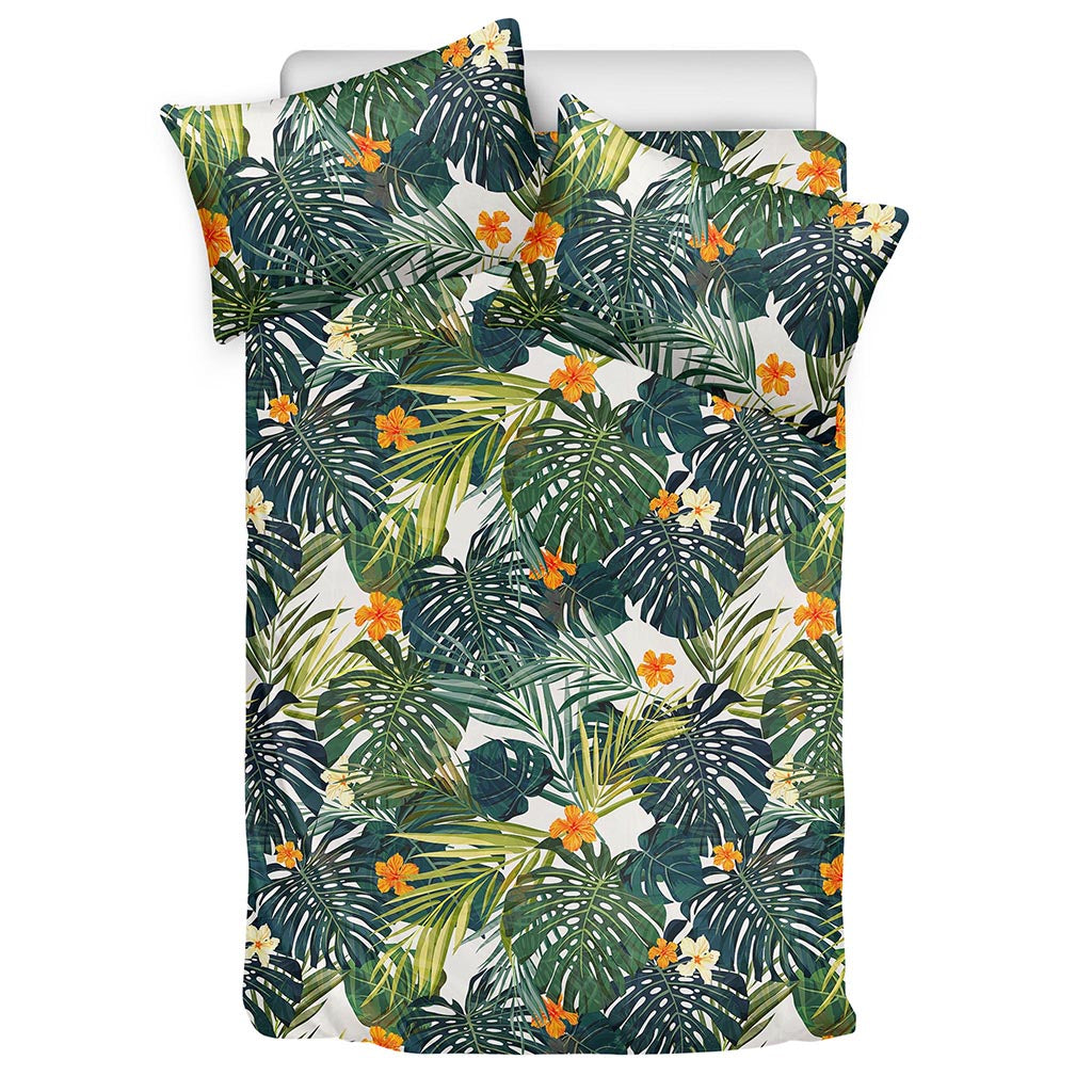 Summer Hawaiian Leaves Pattern Print Duvet Cover Bedding Set