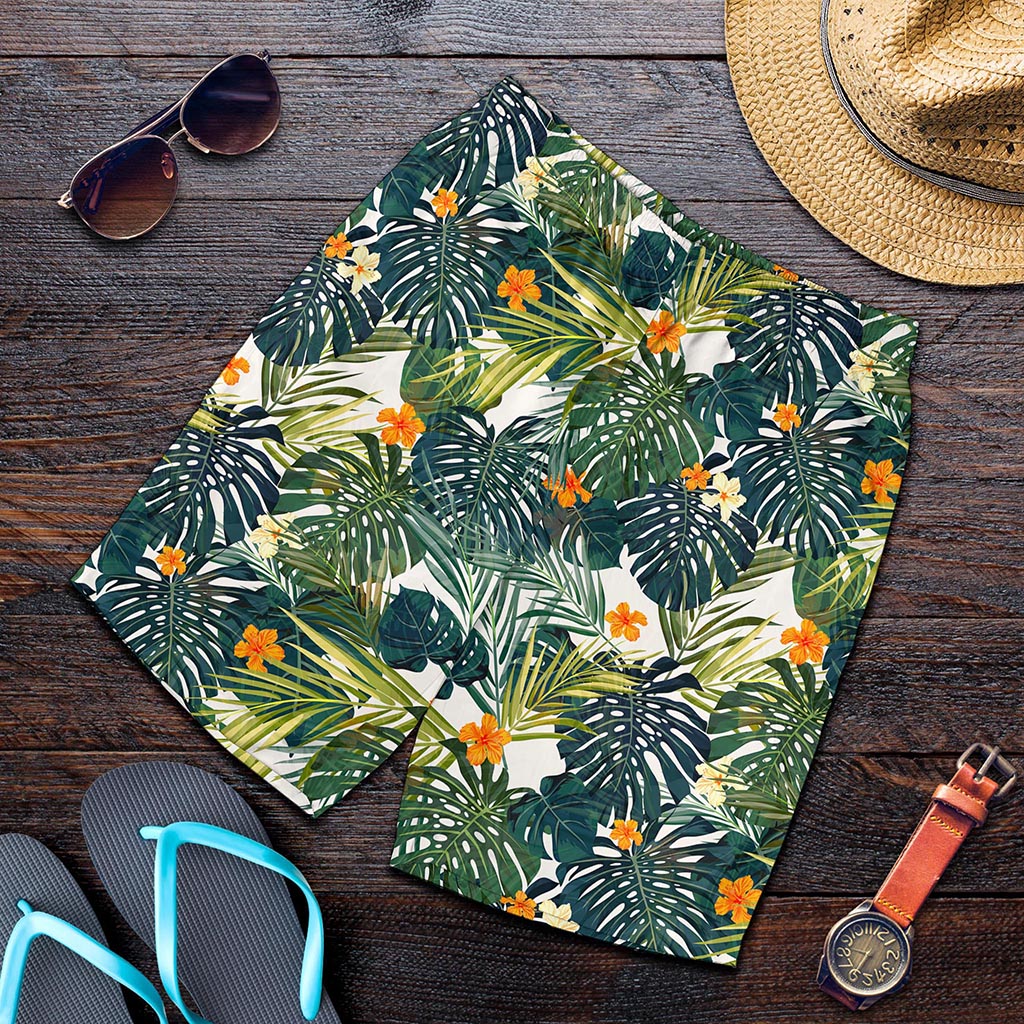 Summer Hawaiian Leaves Pattern Print Men's Shorts