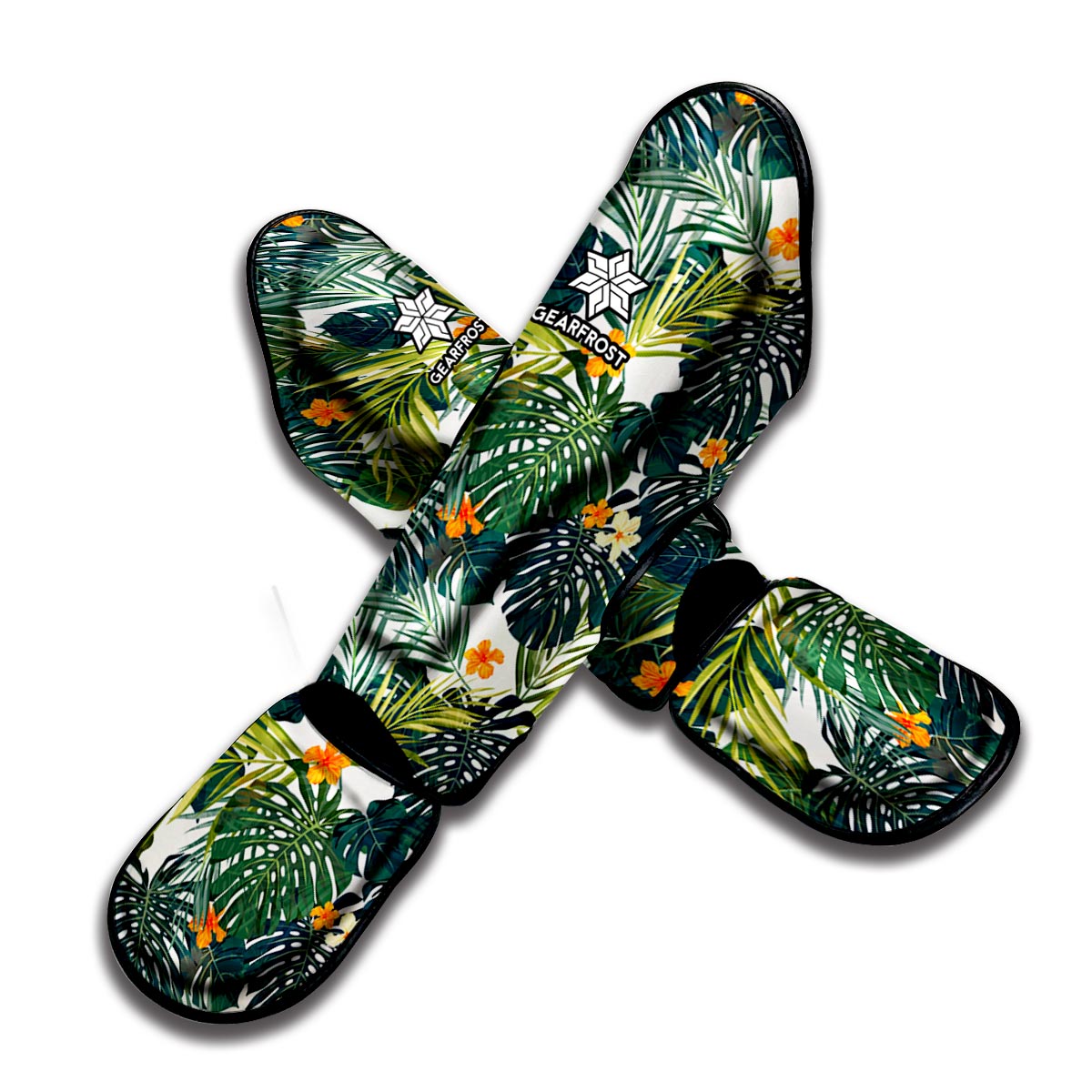 Summer Hawaiian Leaves Pattern Print Muay Thai Shin Guard
