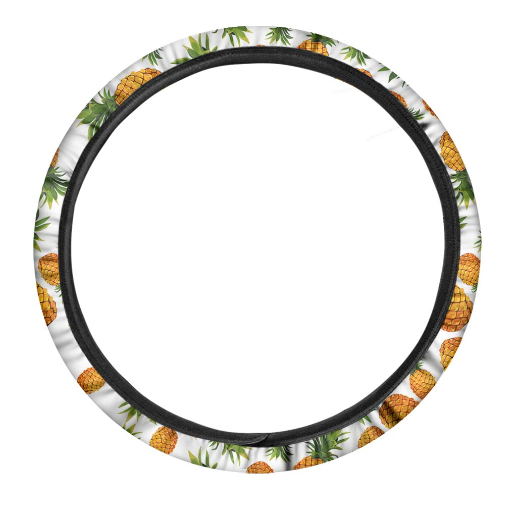 Summer Pineapple Pattern Print Car Steering Wheel Cover