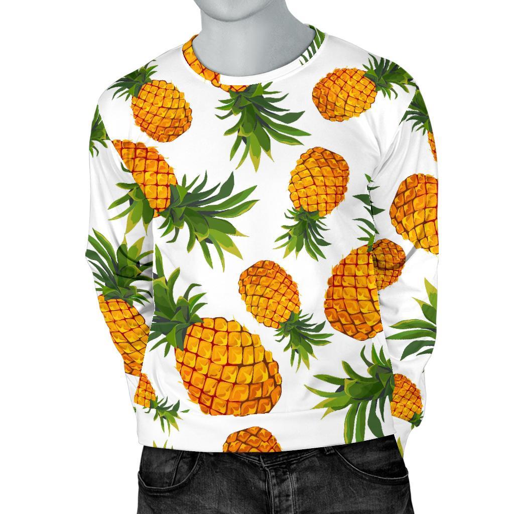 Summer Pineapple Pattern Print Men's Crewneck Sweatshirt GearFrost