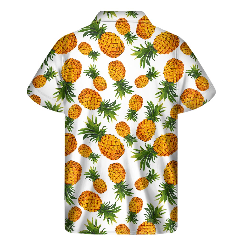 Summer Pineapple Pattern Print Men's Short Sleeve Shirt