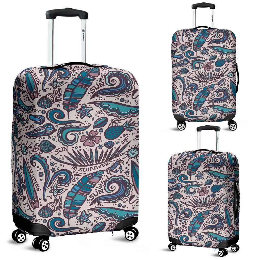 Summer Surfing Pattern Print Luggage Cover GearFrost