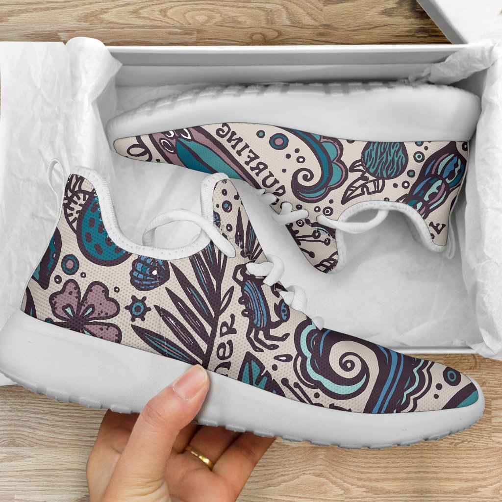 Summer Surfing Pattern Print Mesh Knit Shoes GearFrost