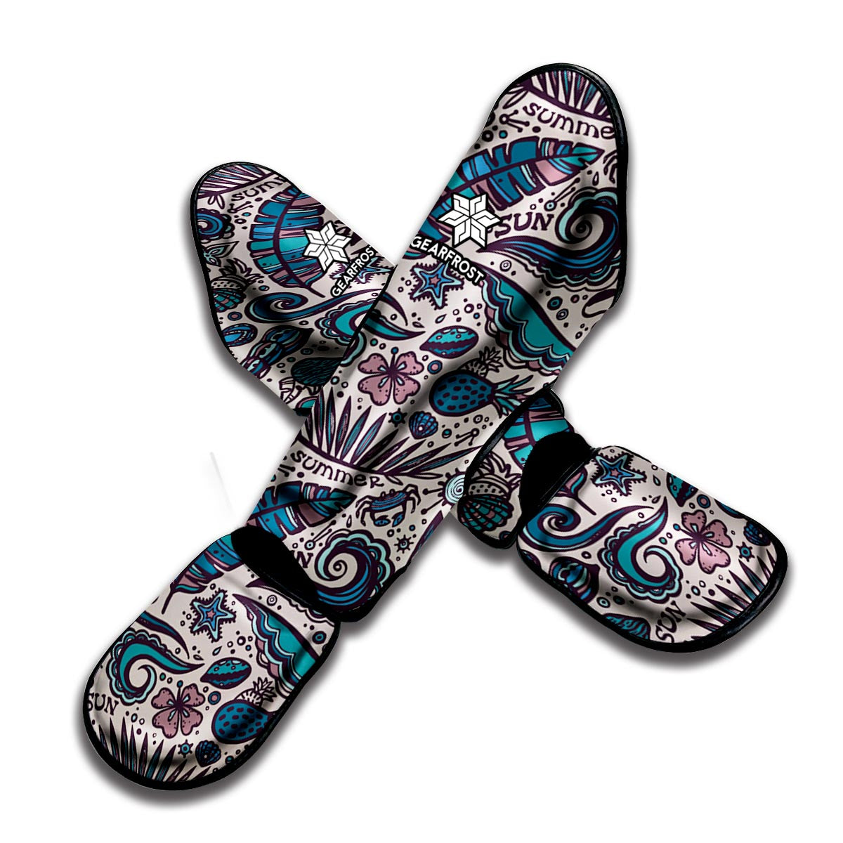 Summer Surfing Pattern Print Muay Thai Shin Guard