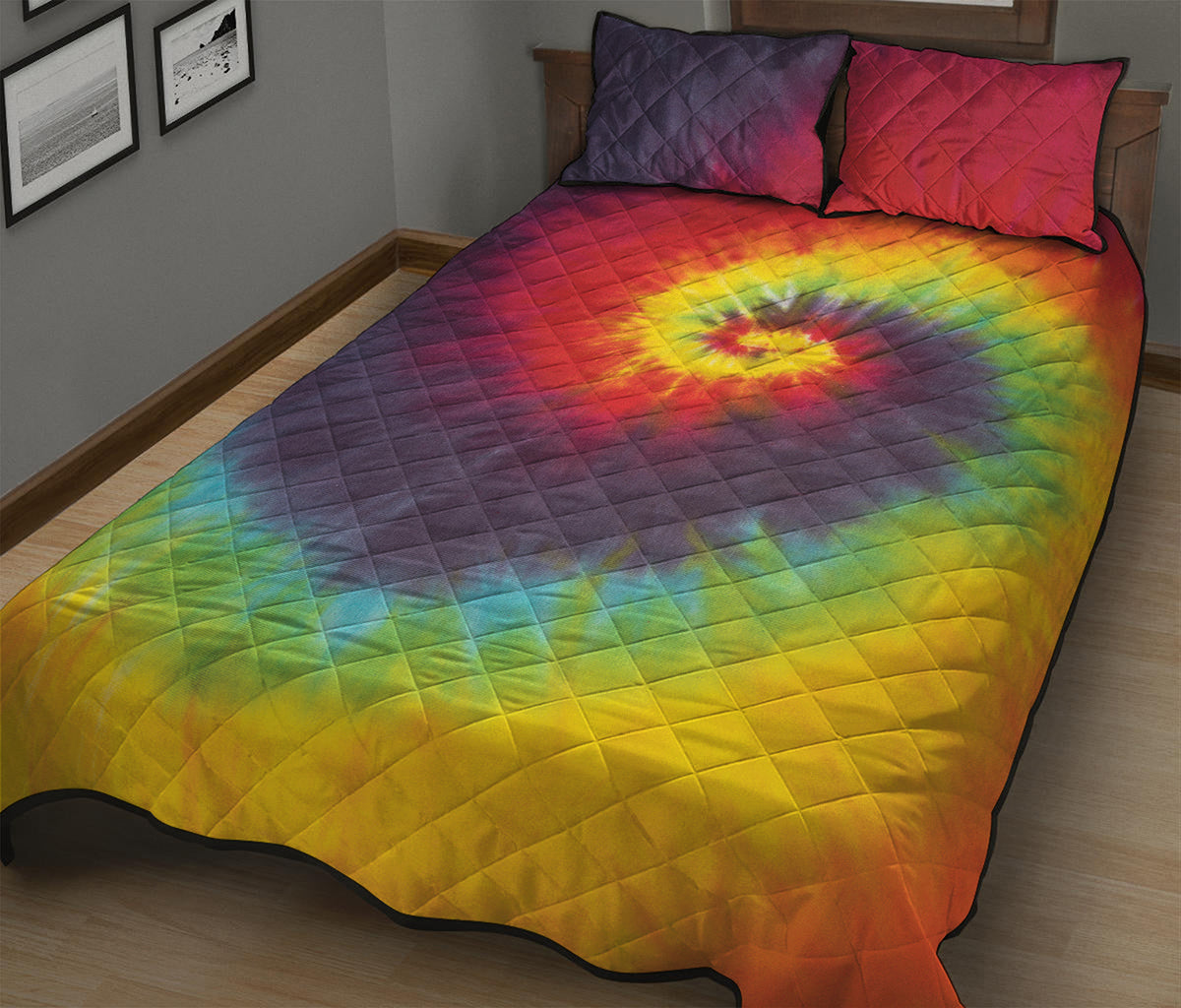 Summer Tie Dye Print Quilt Bed Set