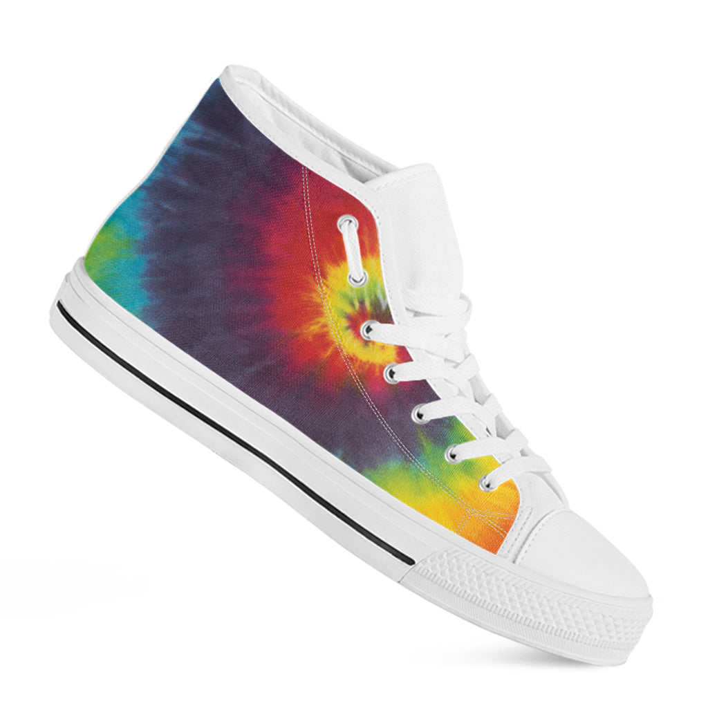 Summer Tie Dye Print White High Top Shoes