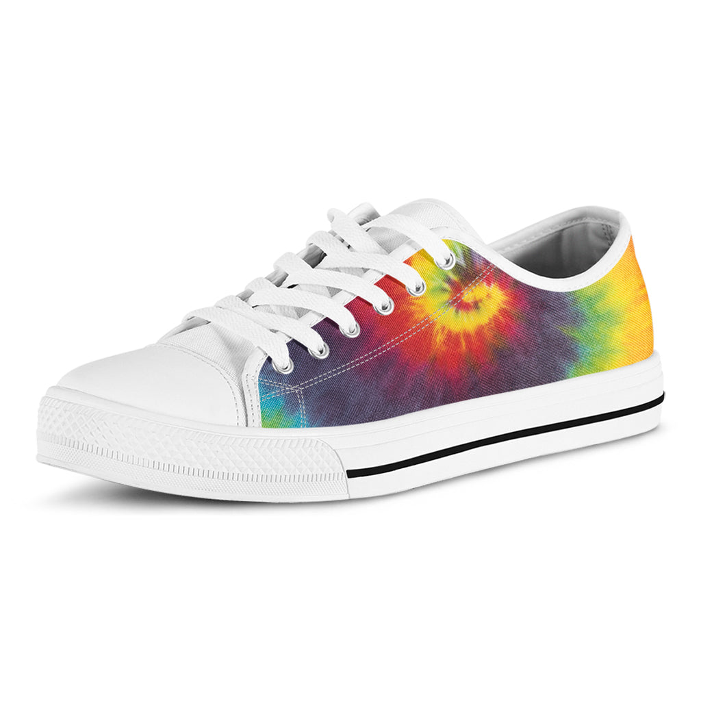 Summer Tie Dye Print White Low Top Shoes