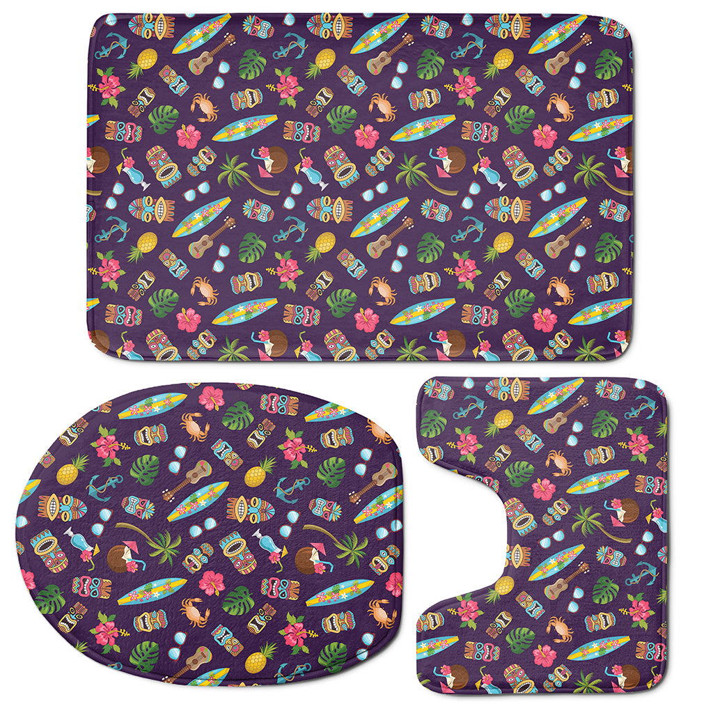 Summer Totem Pattern Print 3 Piece Bath Mat Set