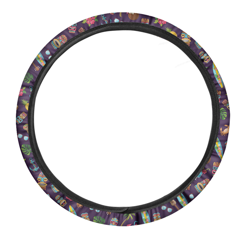 Summer Totem Pattern Print Car Steering Wheel Cover