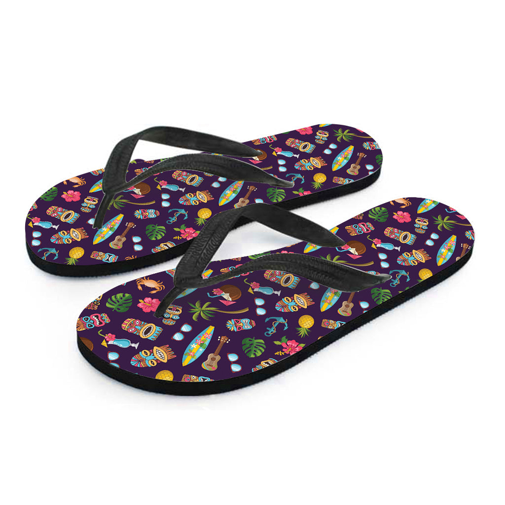 Summer Totem Pattern Print Flip Flops