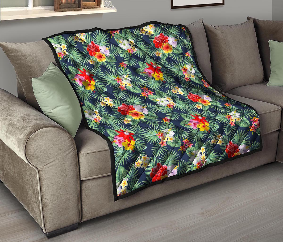 Summer Tropical Hawaii Pattern Print Quilt