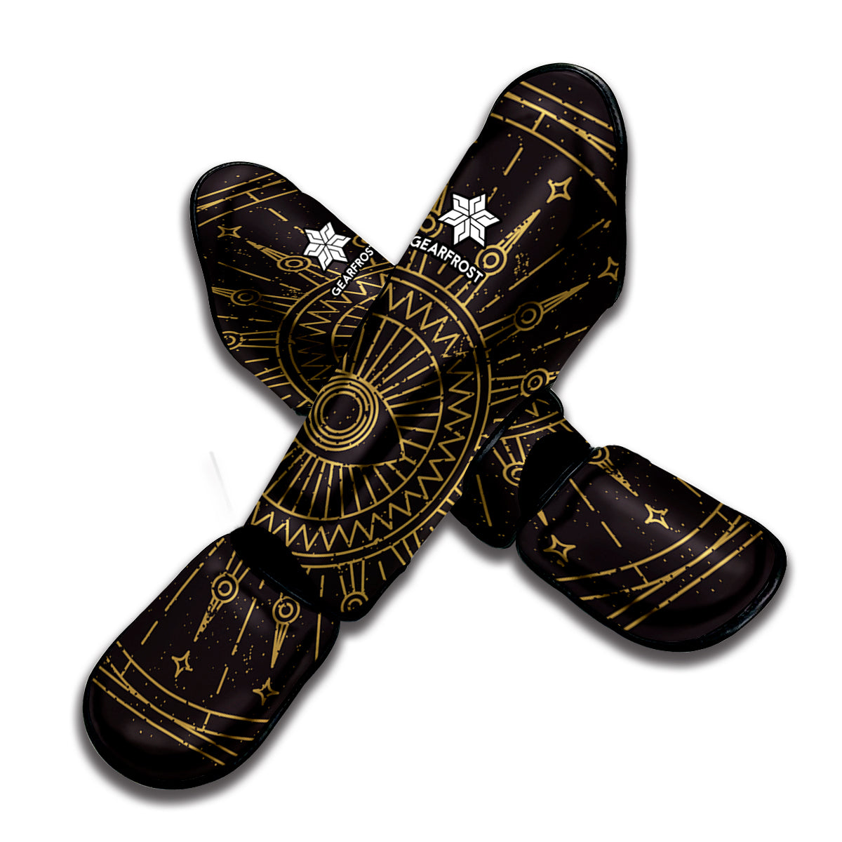 Sun All Seeing Eye Print Muay Thai Shin Guard