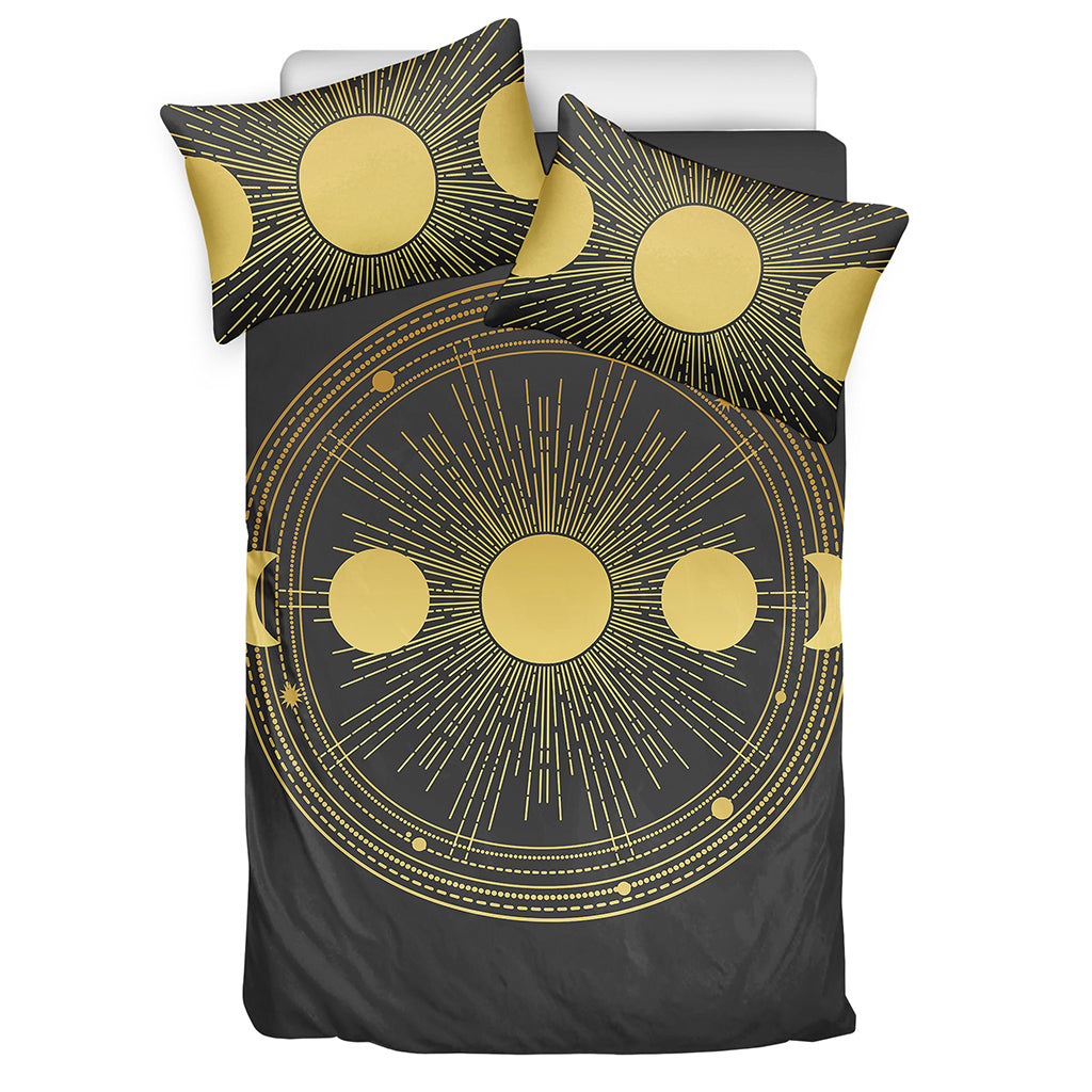 Sun And Moon Phase Print Duvet Cover Bedding Set