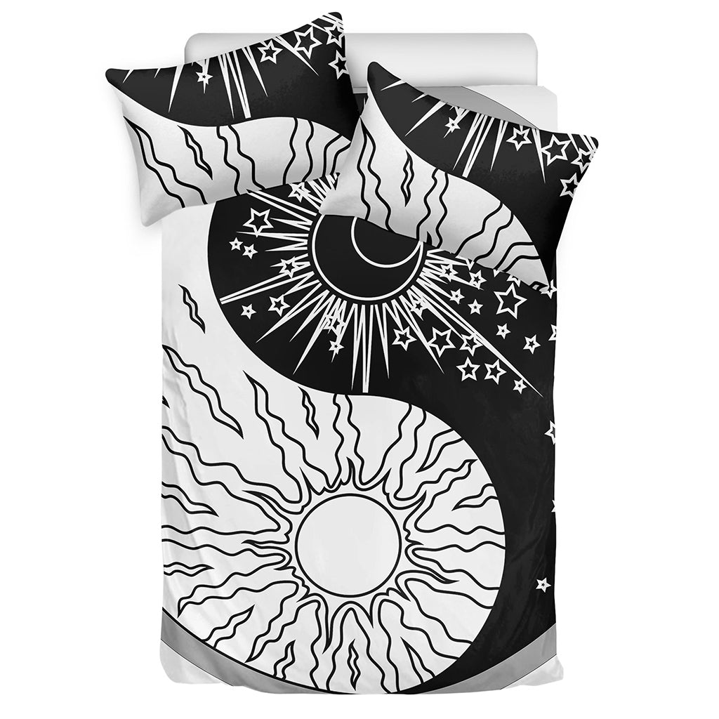 Sun And Moon Yin Yang Print Duvet Cover Bedding Set