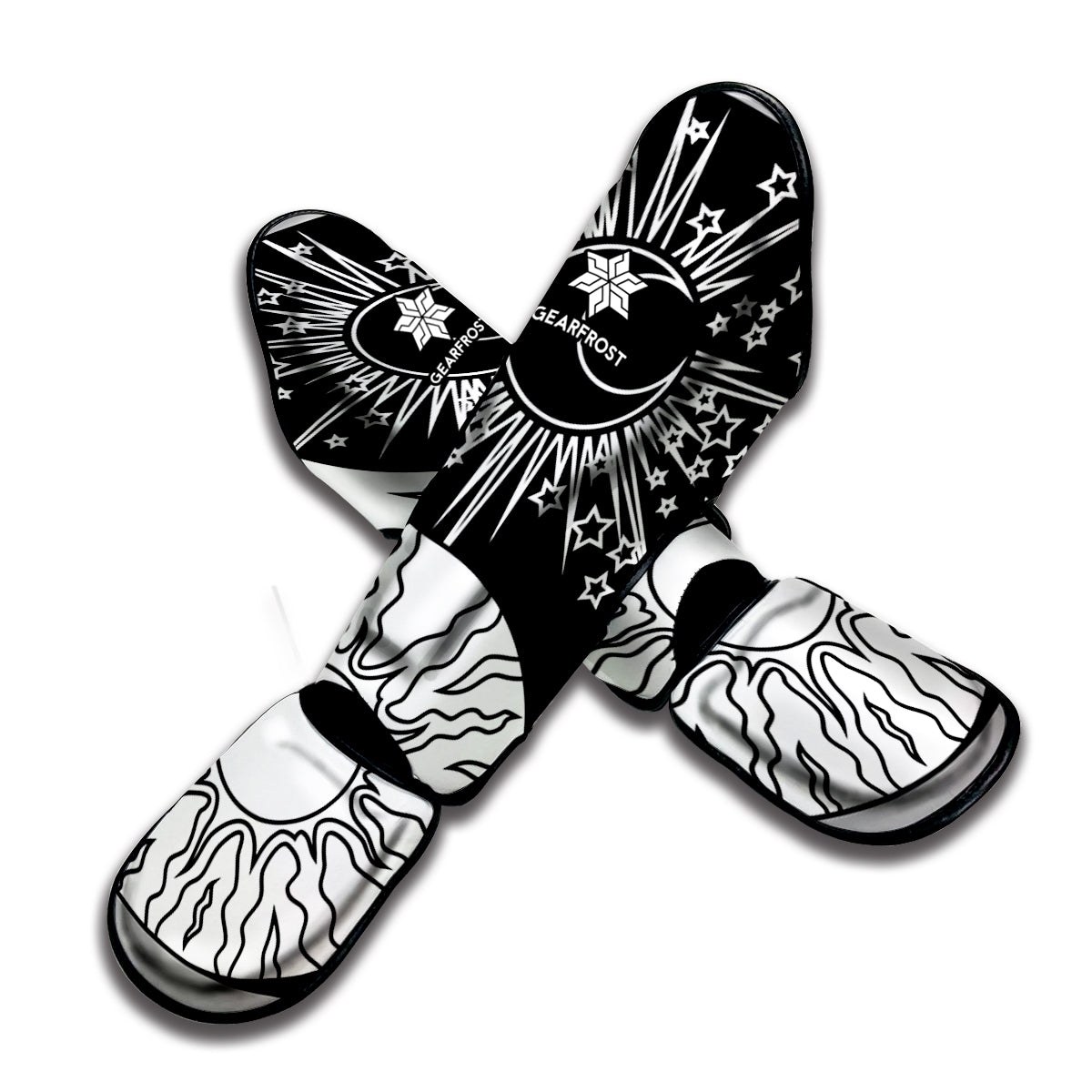 Sun And Moon Yin Yang Print Muay Thai Shin Guard