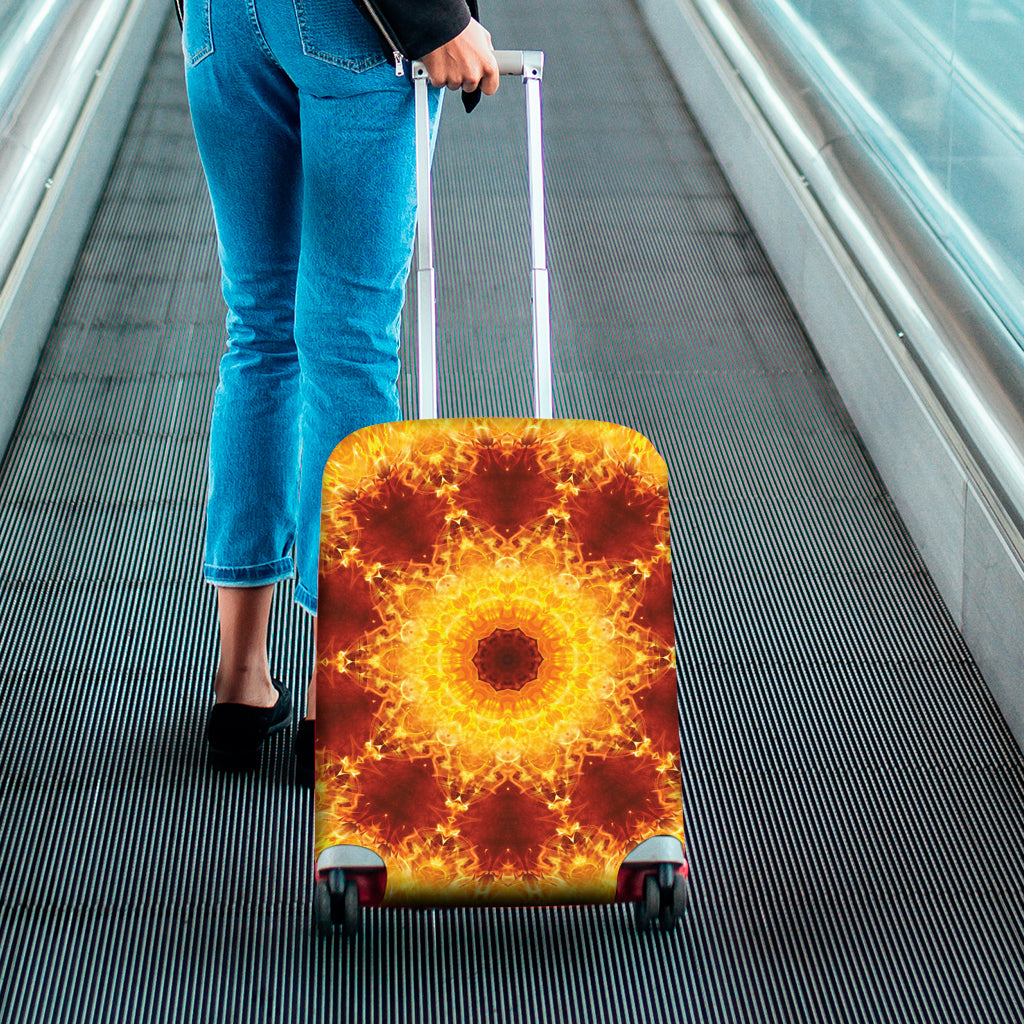 Sun Fire Kaleidoscope Print Luggage Cover