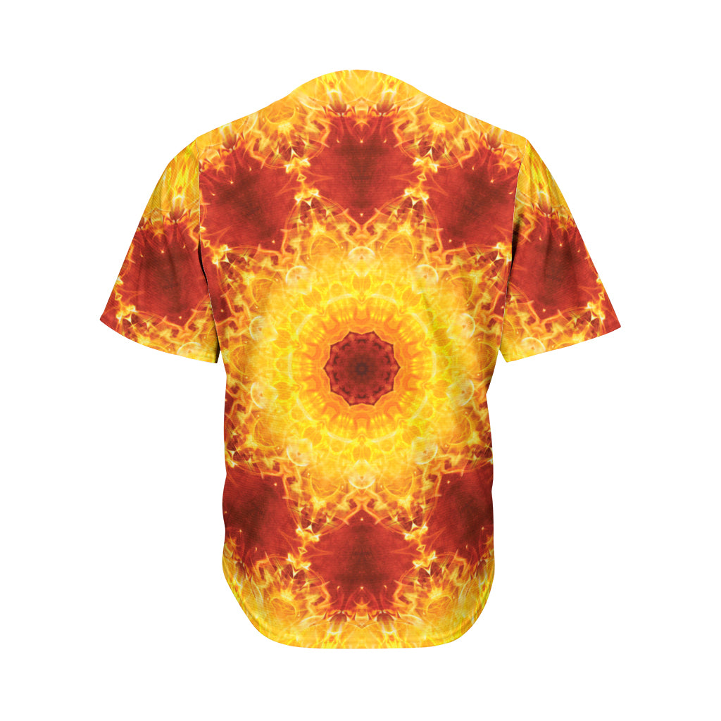 Sun Fire Kaleidoscope Print Men's Baseball Jersey