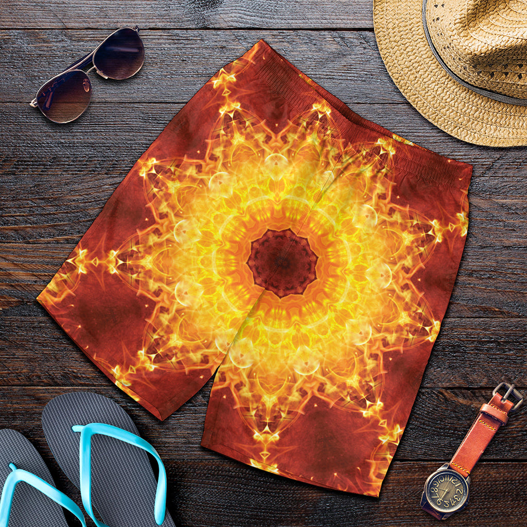 Sun Fire Kaleidoscope Print Men's Shorts