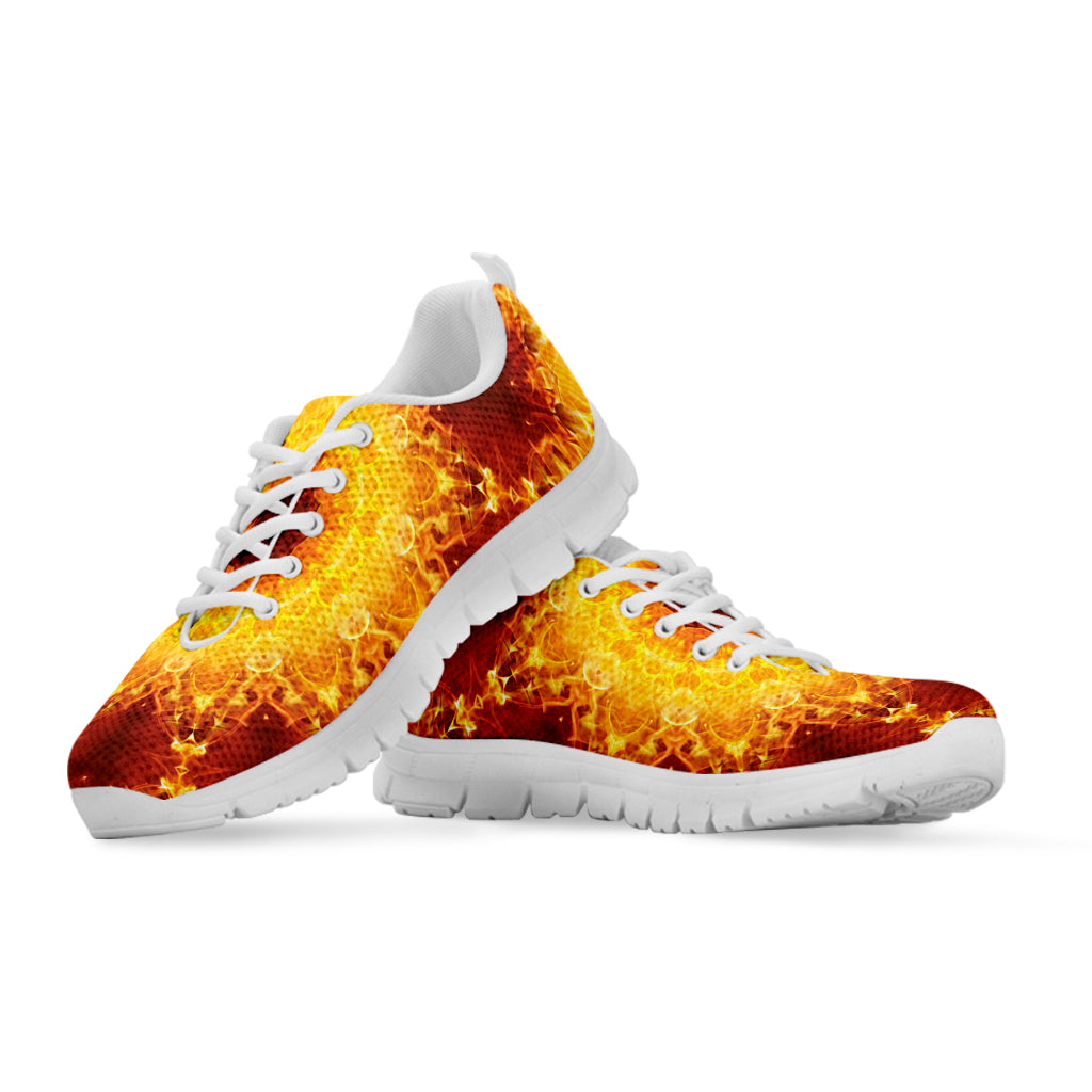 Sun Fire Kaleidoscope Print White Sneakers