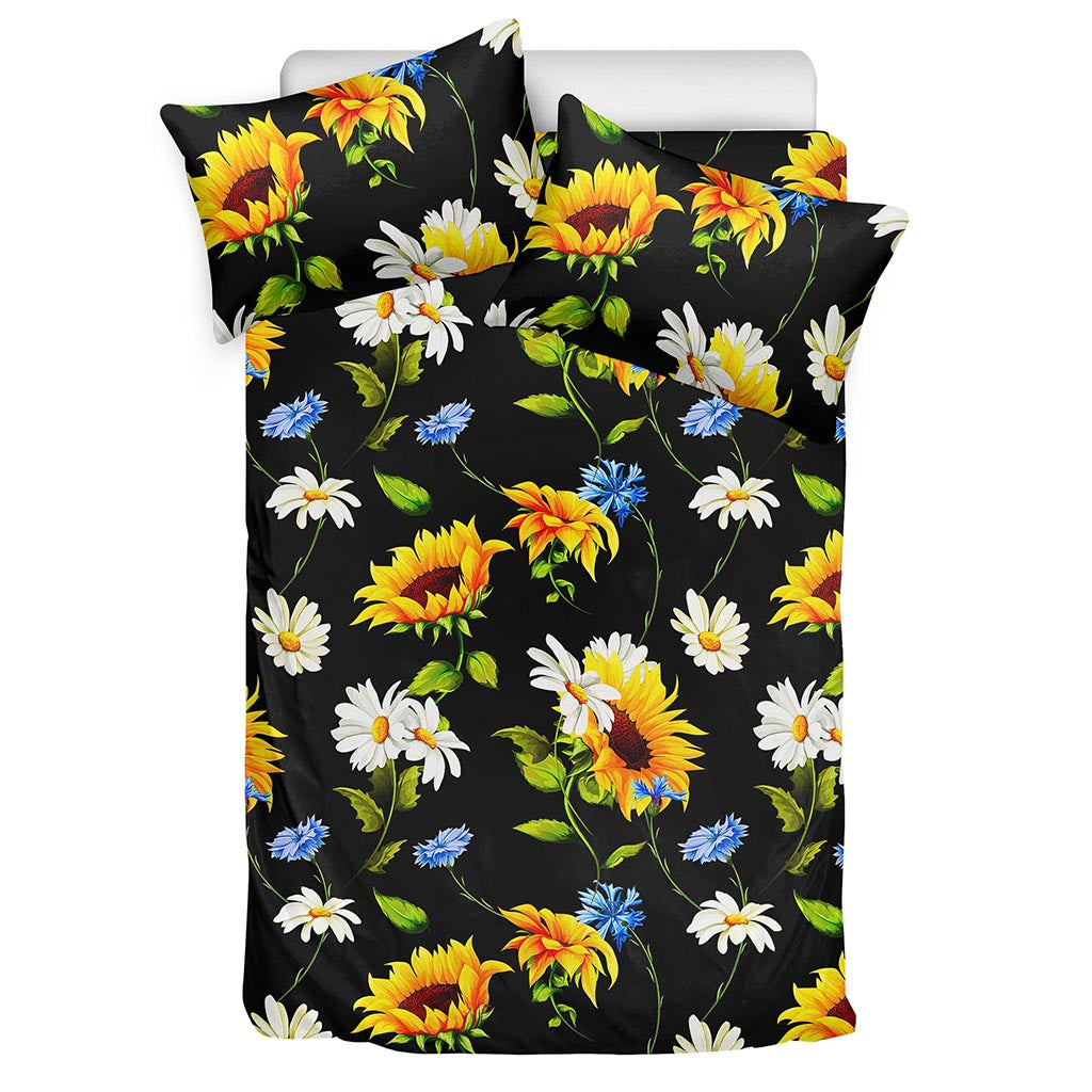 Sunflower Chamomile Pattern Print Duvet Cover Bedding Set
