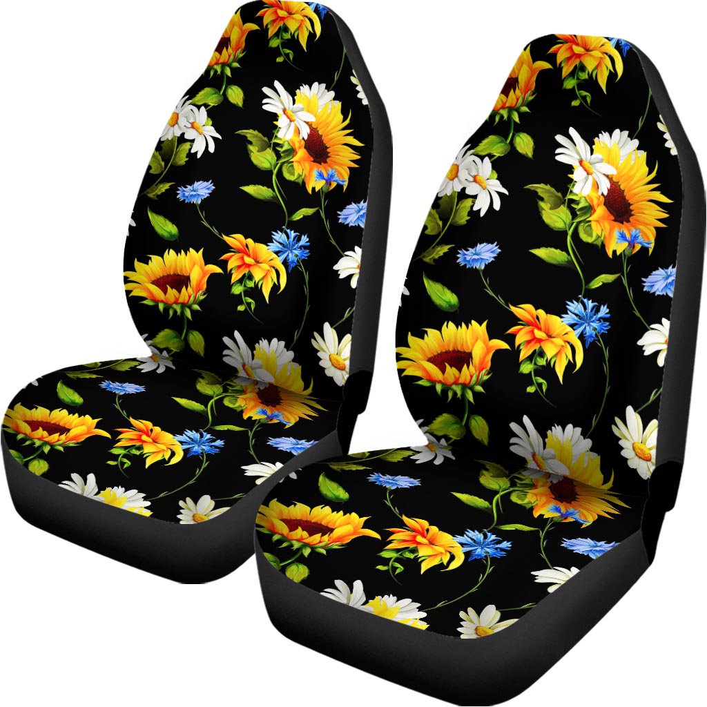 Pattern Print Sunflower Cartoon Universal Fit Car Seat Covers