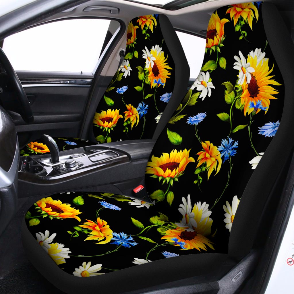 Floral Swan Pattern Print Universal Fit Car Seat Cover