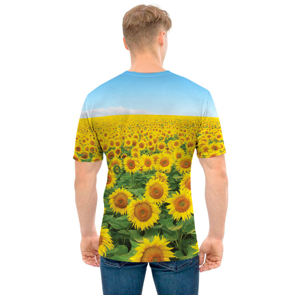 Sunflower Field Print Men's T-Shirt