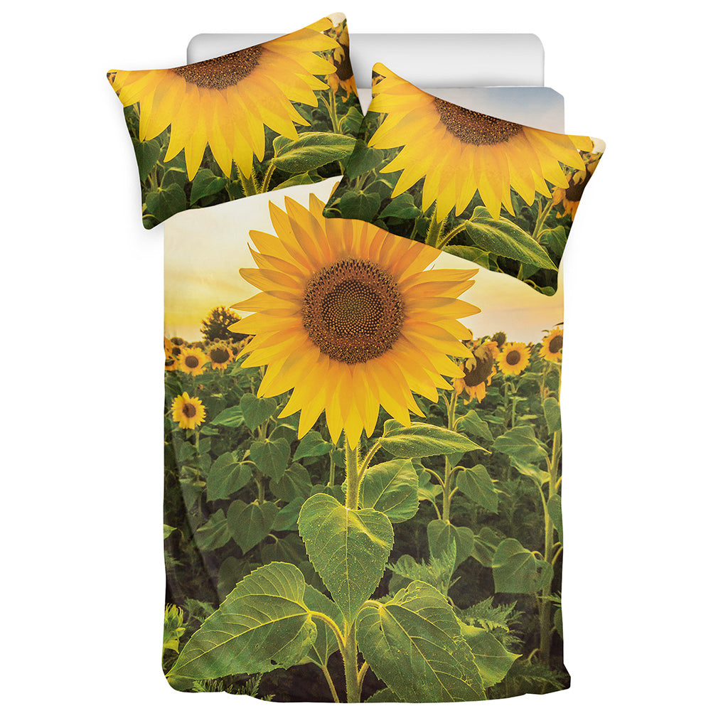 Sunflower Landscape Print Duvet Cover Bedding Set