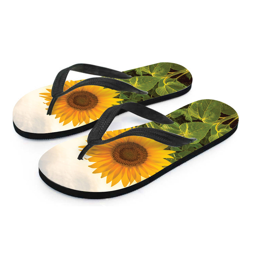 Sunflower Landscape Print Flip Flops