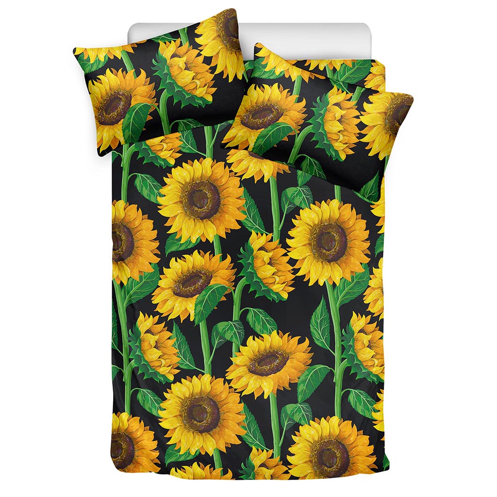 Sunflower Pattern Print Duvet Cover Bedding Set