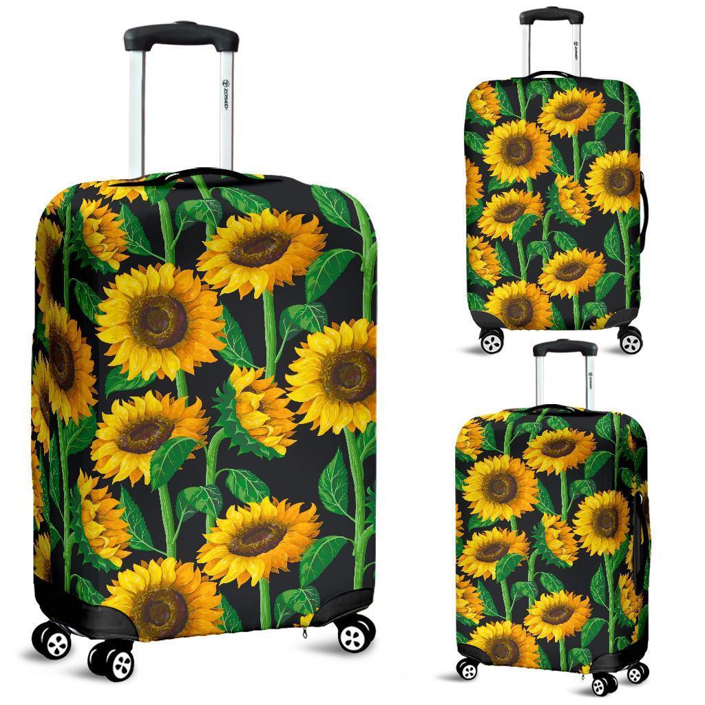 Sunflower Pattern Print Luggage Cover GearFrost