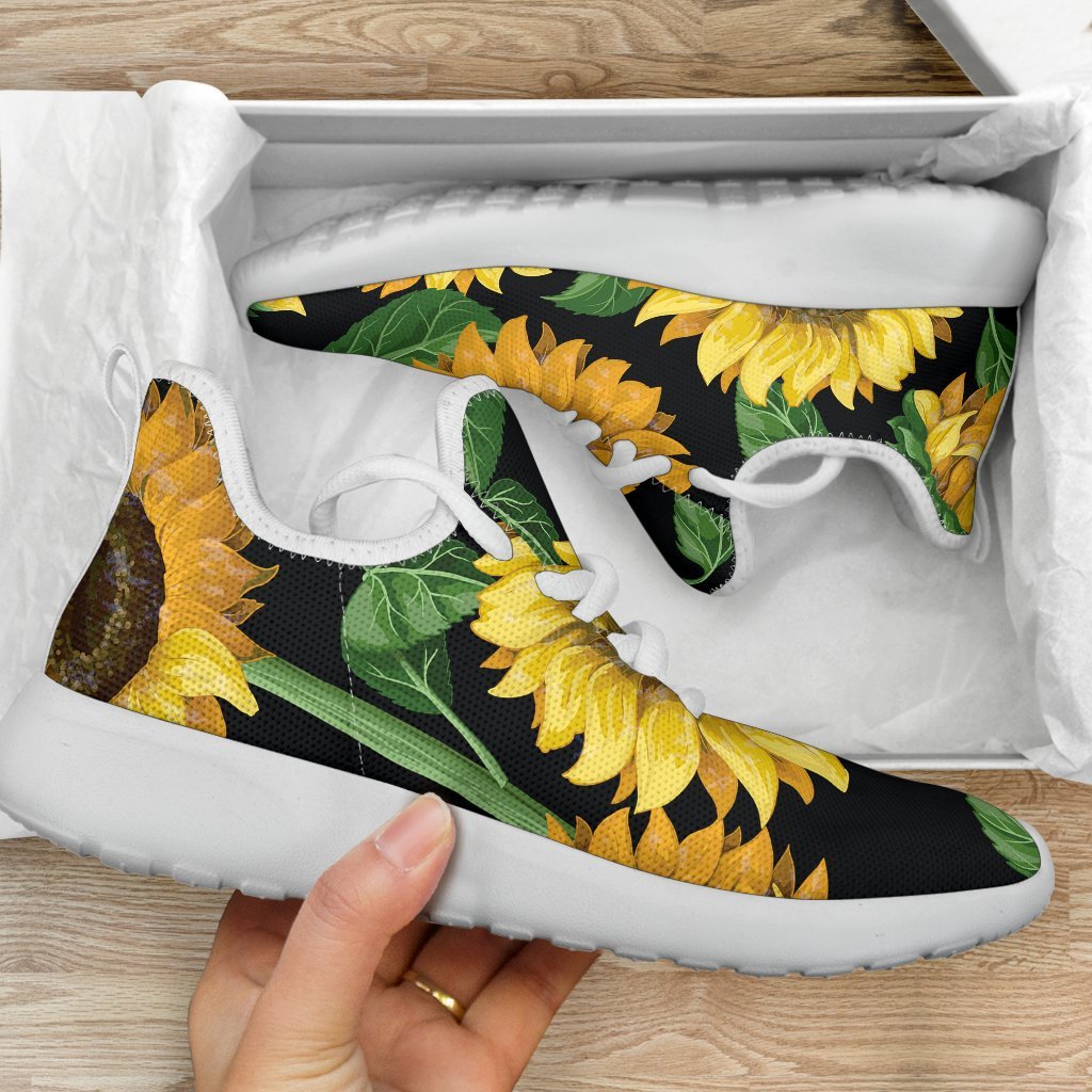 Sunflower Pattern Print Mesh Knit Shoes GearFrost