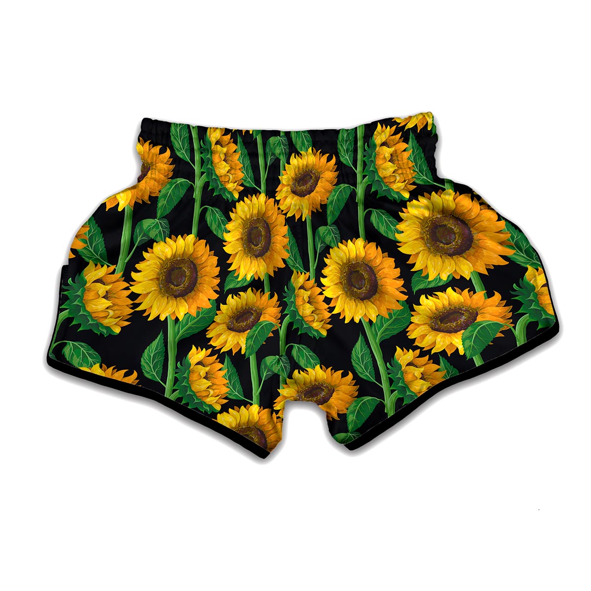 Sunflower Pattern Print Muay Thai Boxing Shorts