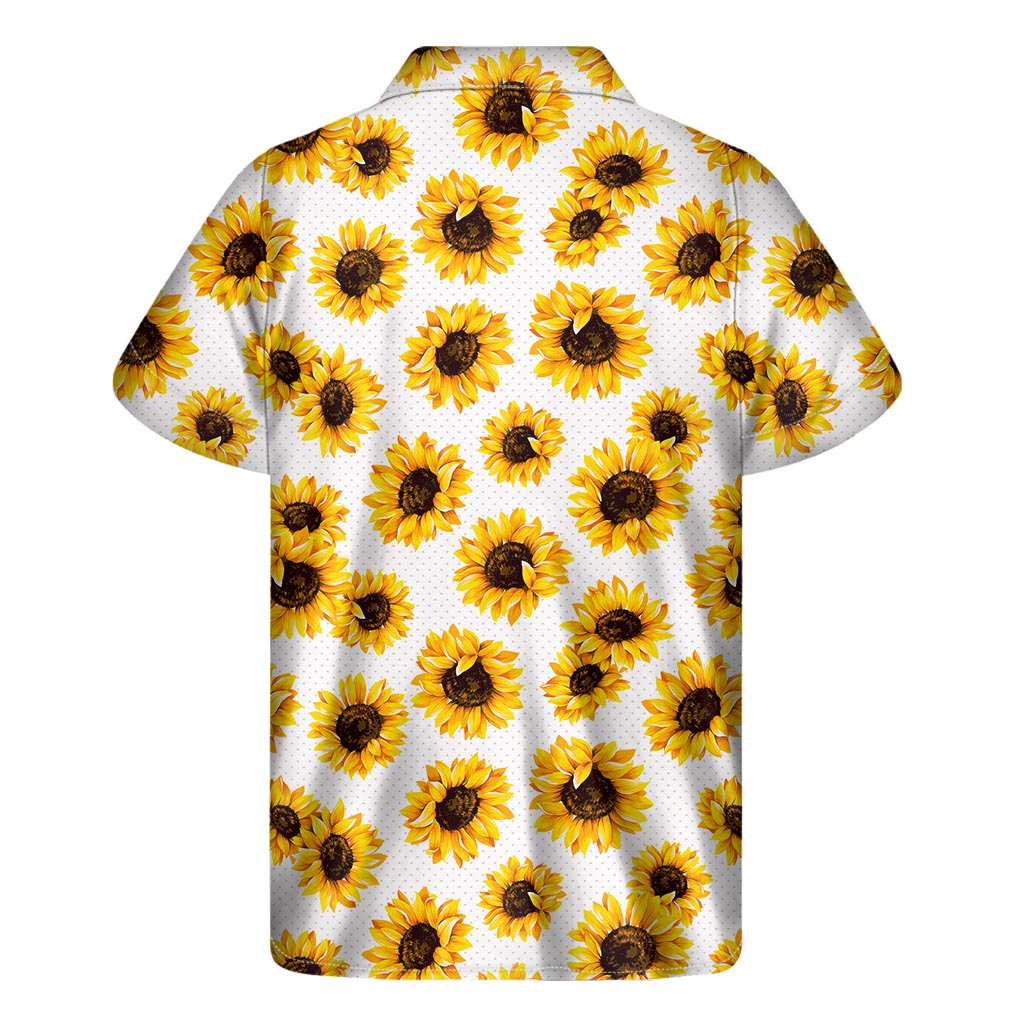 Sunflower Polka Dot Pattern Print Men's Short Sleeve Shirt