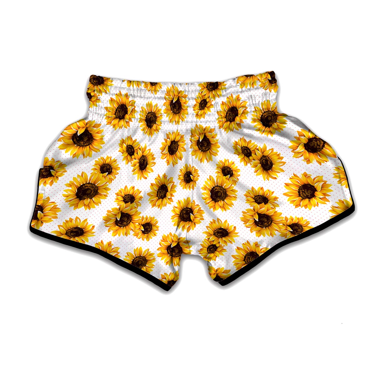 Sunflower Polka Dot Pattern Print Muay Thai Boxing Shorts