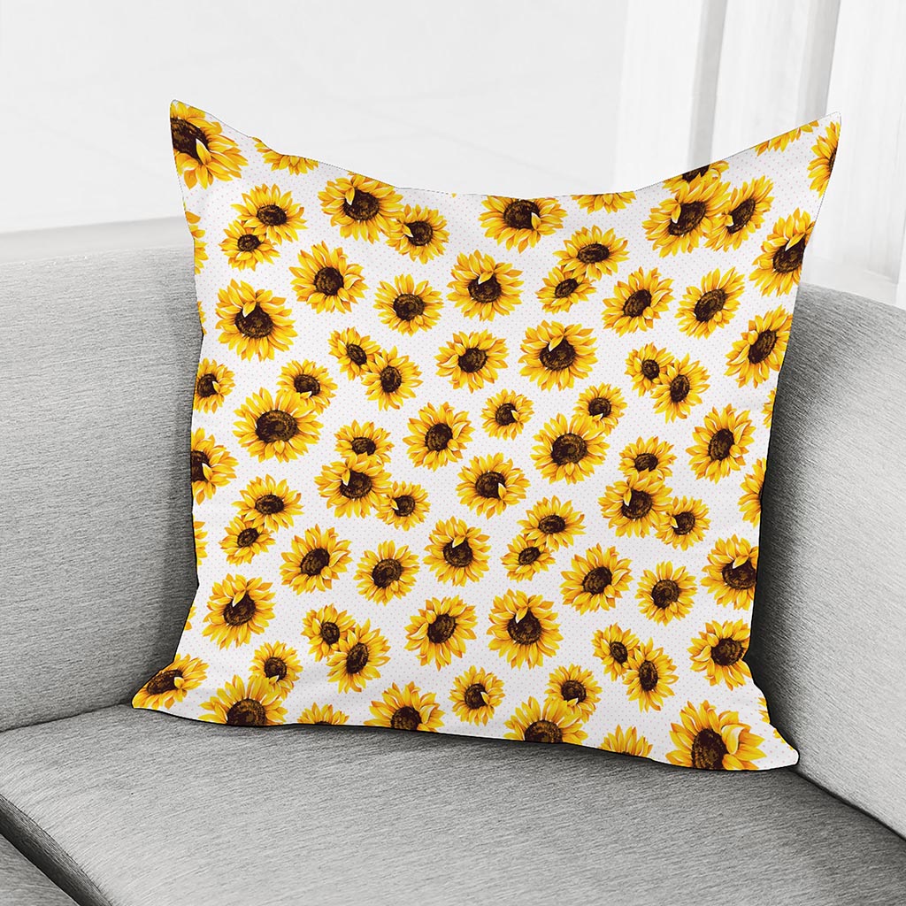 Sunflower Polka Dot Pattern Print Pillow Cover