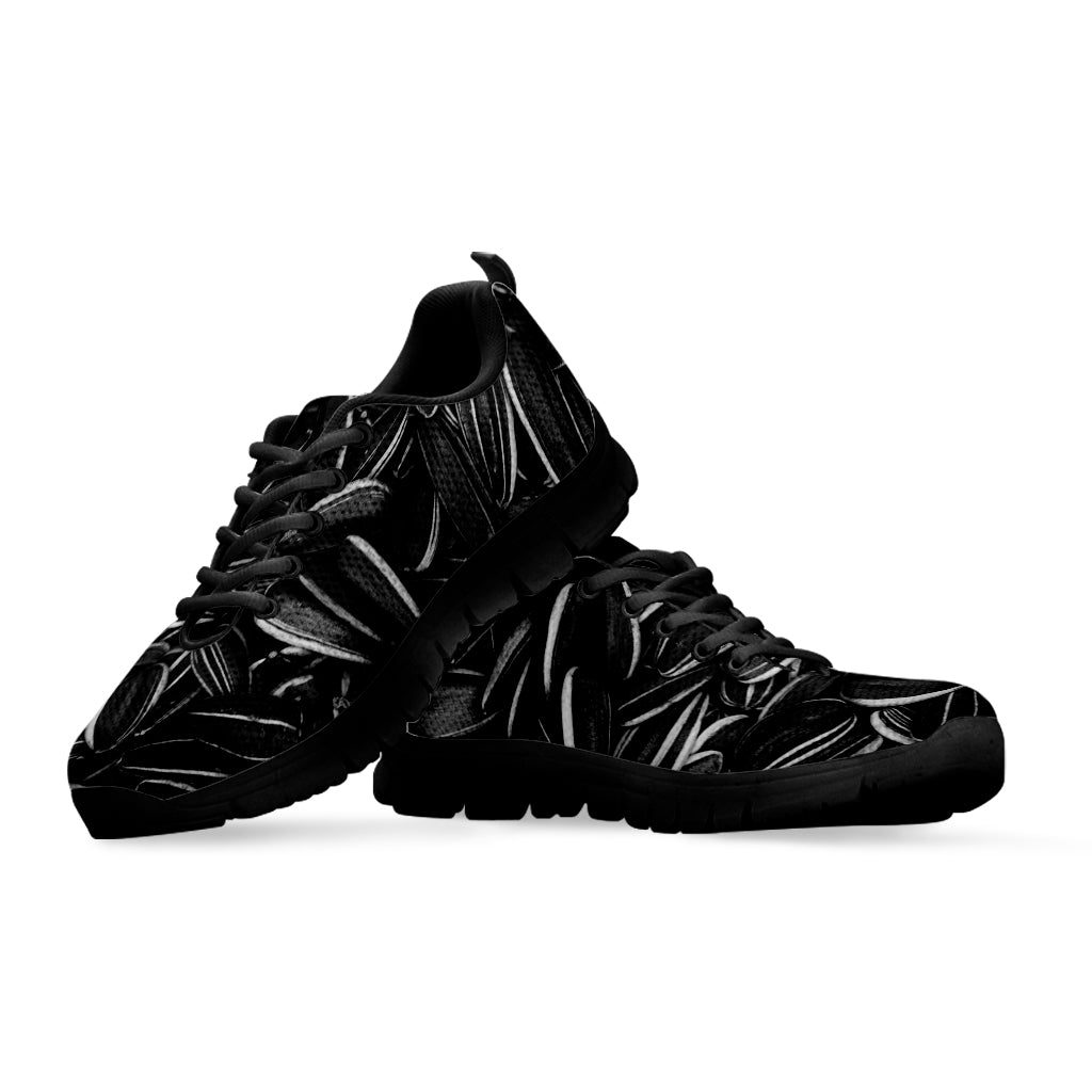 Sunflower Seeds Print Black Sneakers