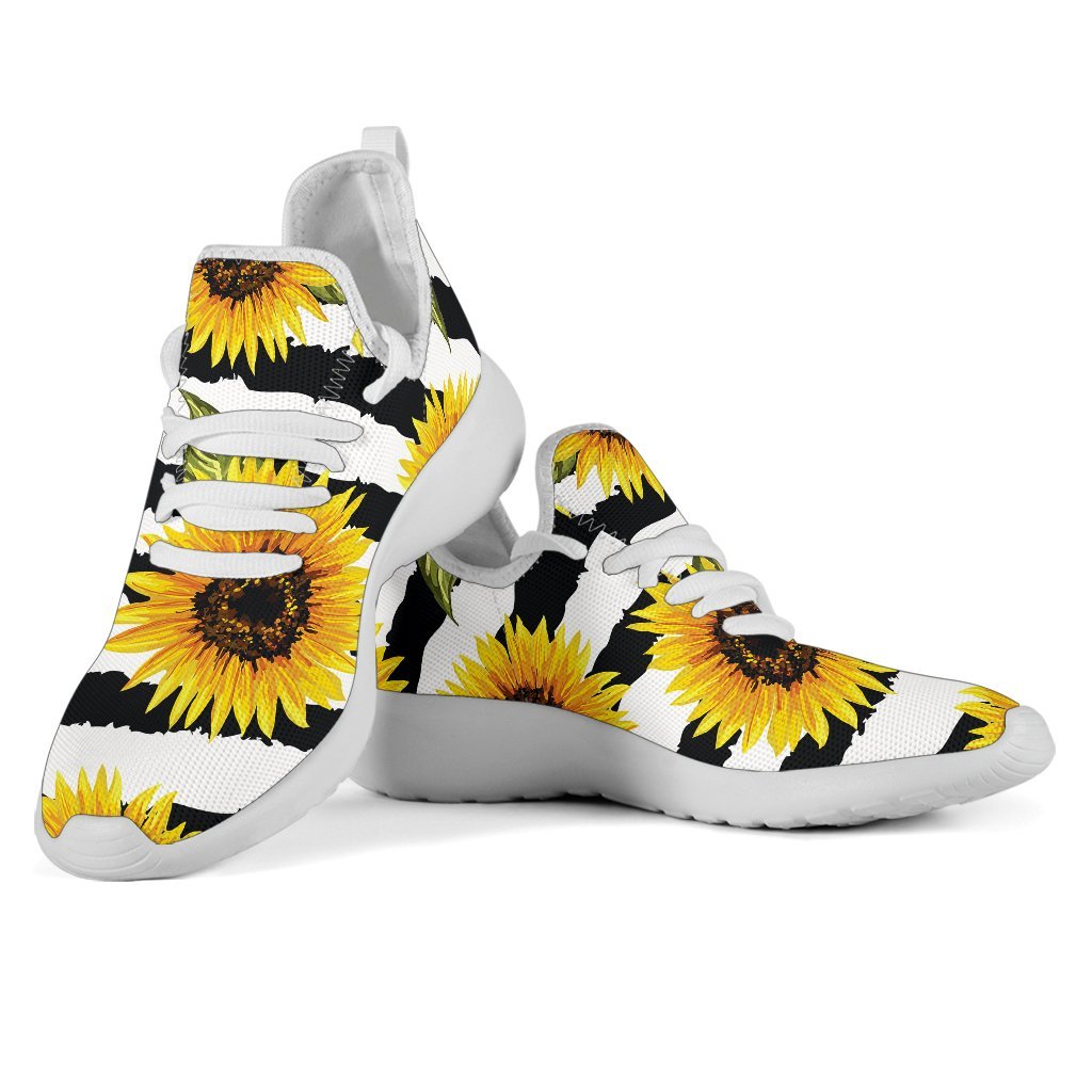 Sunflower Striped Pattern Print Mesh Knit Shoes GearFrost