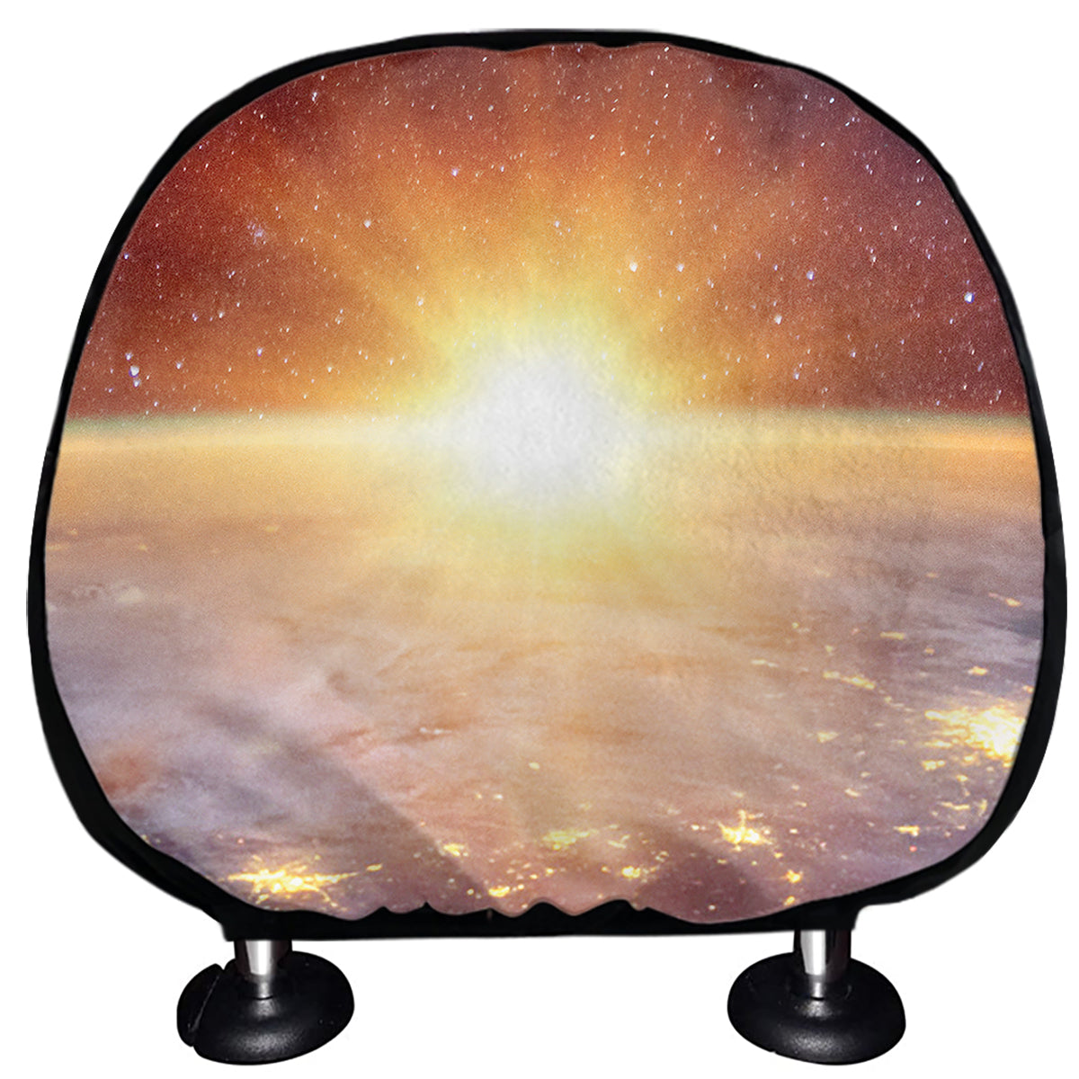 Sunrise Earth Print Car Headrest Covers