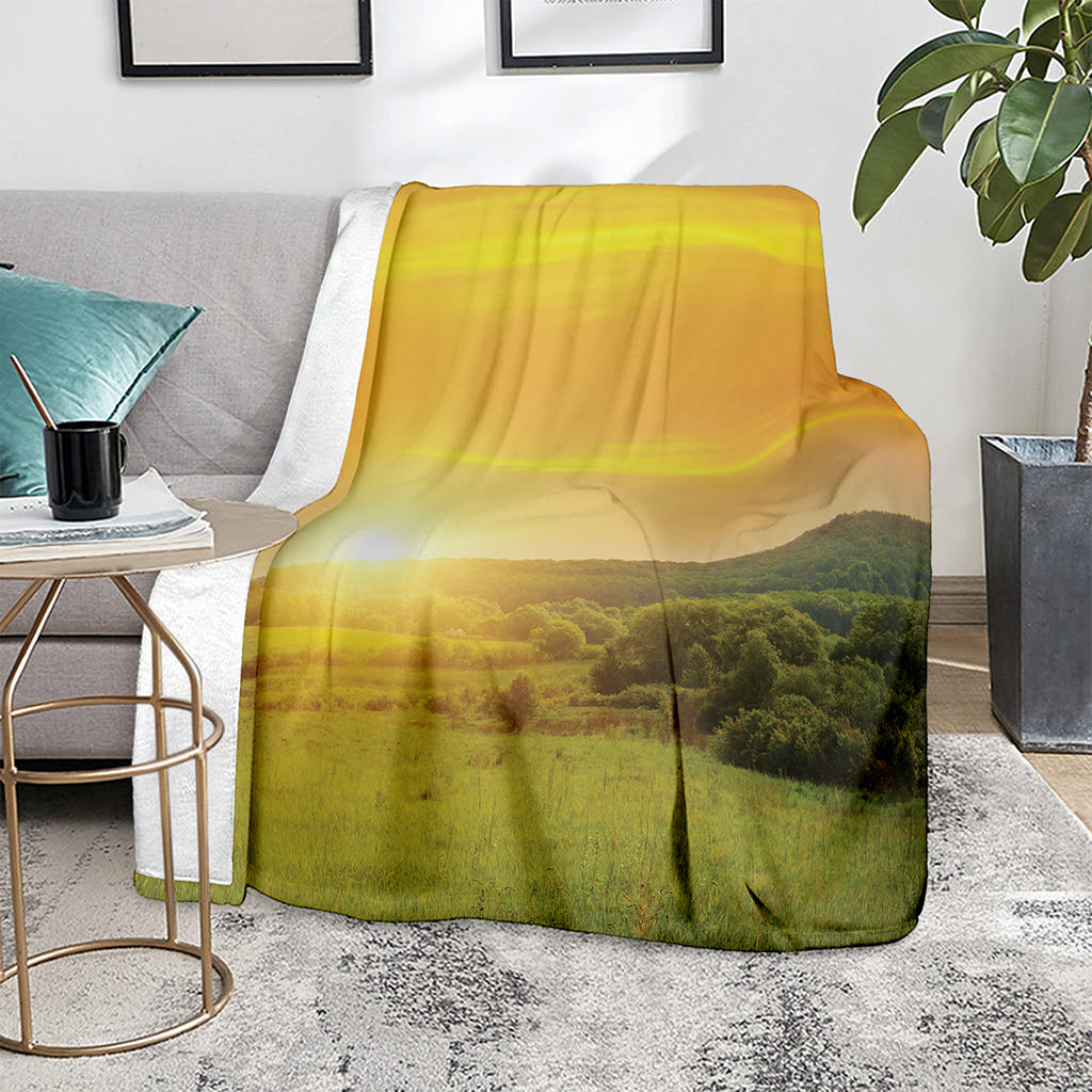 Sunrise Field Print Blanket