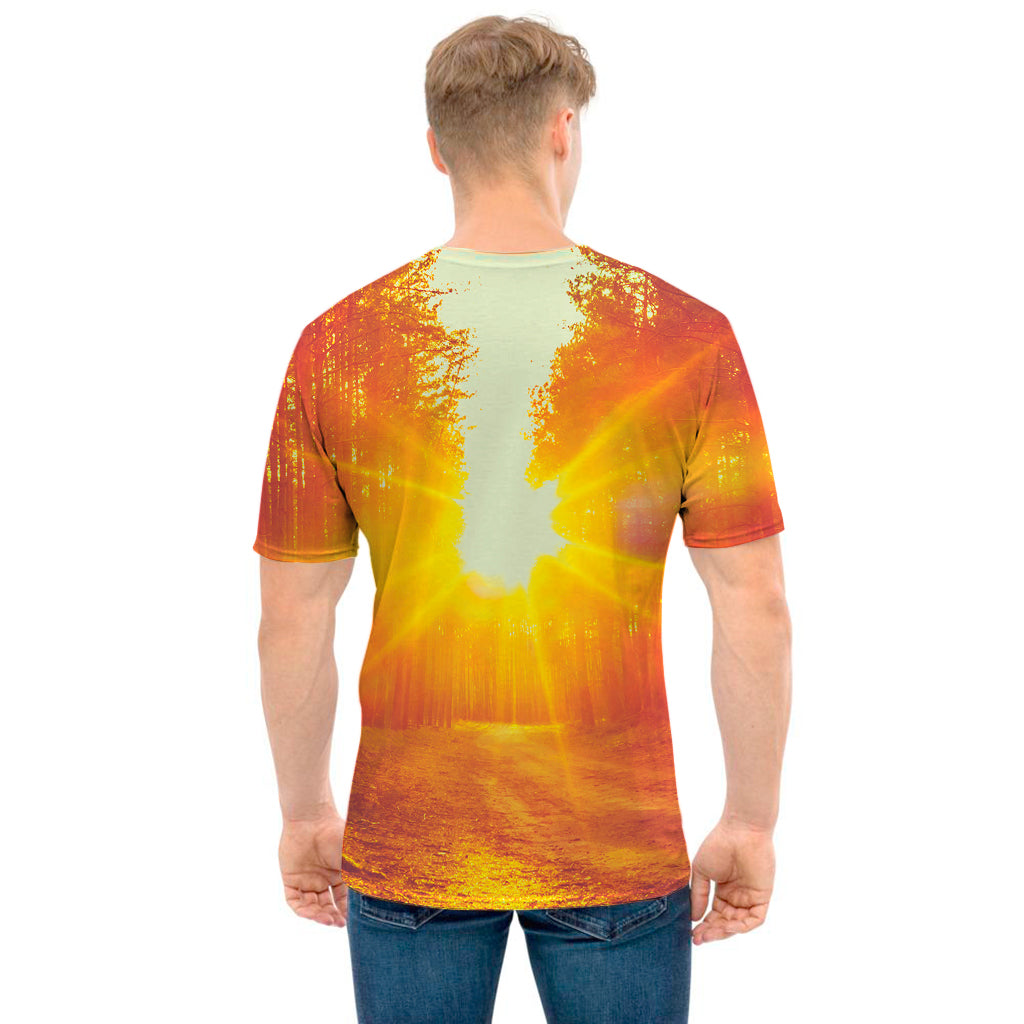 Sunrise Forest Print Men's T-Shirt