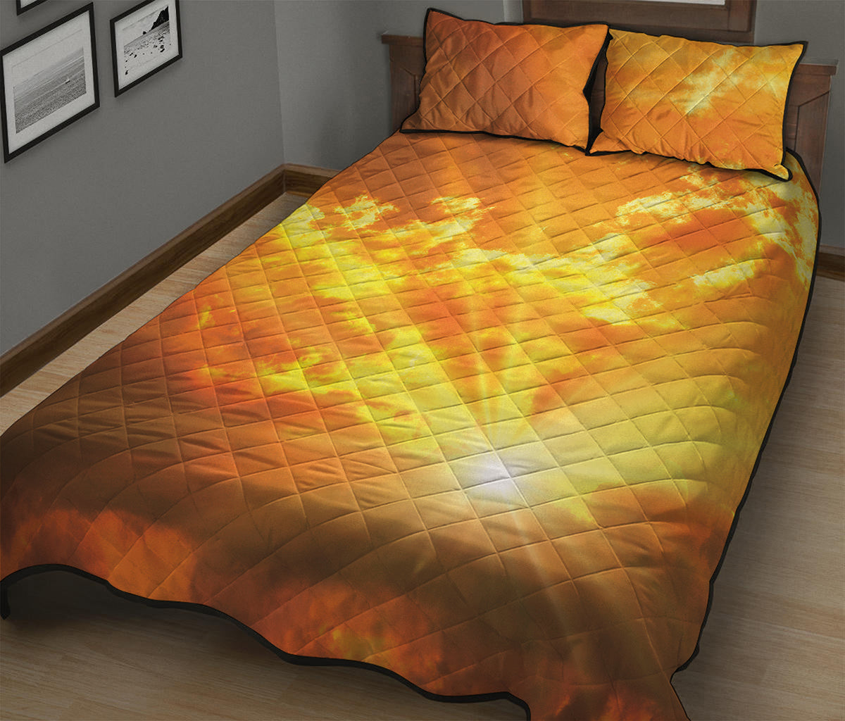 Sunrise Sky Print Quilt Bed Set