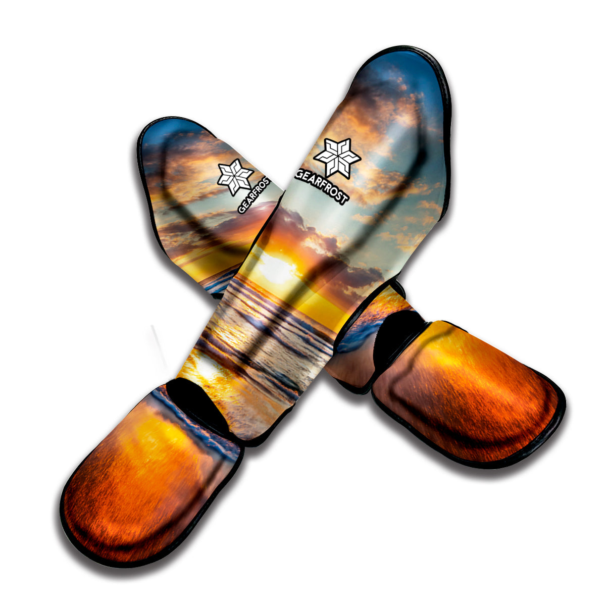 Sunrise Wave Print Muay Thai Shin Guard